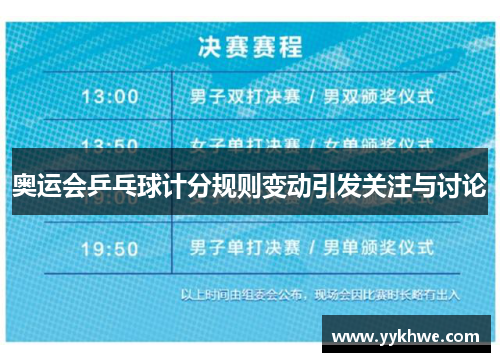奥运会乒乓球计分规则变动引发关注与讨论